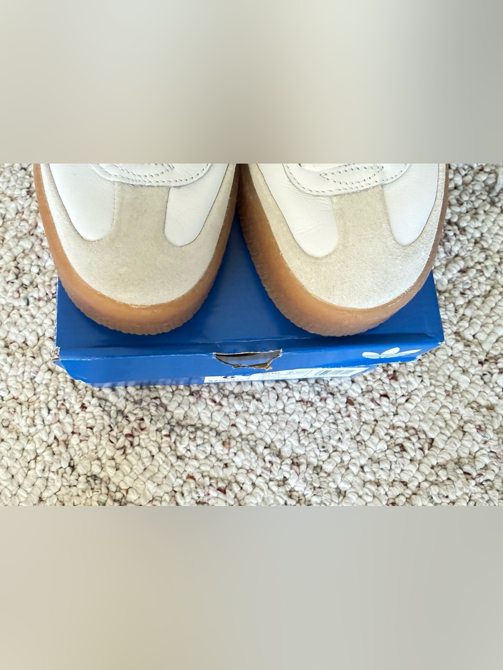 Adidas Sambae Sneakers/ White with Black Stripes and Gum Sole/Wms Sz 6 - Picture 5 of 11